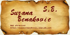 Suzana Benaković vizit kartica